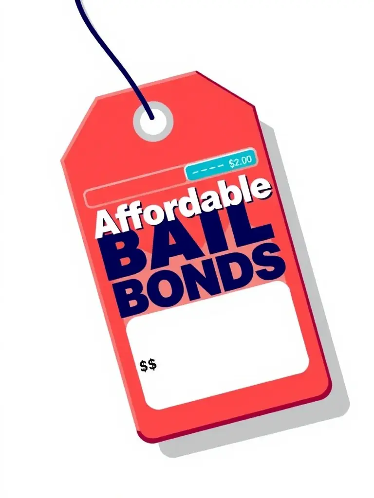 A clear and concise graphic illustrating a price tag with 'Affordable Bail Bonds' overlaid, showcasing transparent and budget-friendly pricing.
